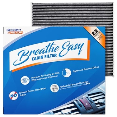 SPEARHEAD Spearhead Odor Defense Breathe Easy AC Heater Cabin Filter Fits 20152017 Chrysler 200 20142018 Cherokee Like OEM Up to 25 Longer Lasting wActivated Carbon BE000