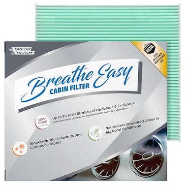 SPEARHEAD Spearhead HEPA Breathe Easy Cabin Filter Up to 9997 Filtration of 03 Micron Particles wNo Airflow Reduction BE134H