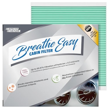 SPEARHEAD Spearhead HEPA Breathe Easy Cabin Filter Up to 9997 Filtration of 03 Micron Particles wNo Airflow Reduction BE966H