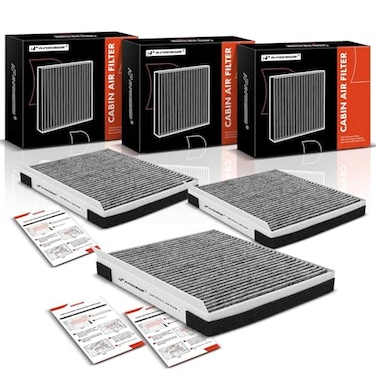 A-Premium APremium 3PC Cabin Air Filter with Activated Carbon Compatible with Hyundai Kia Genesis Vehicles Equus Genesis Santa Fe K900 Stinger Telluride G70 G80 G90 GV80 Replace 971333M000