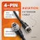 AccuGPS Vehicle Dash Cam 4pin Video Extension Cord 30ft with Aeronautic Adapter for Backup Camera and AI Video Systems Car Accessories Compatible with RVs Cars Trucks and Wireless Dash Cams