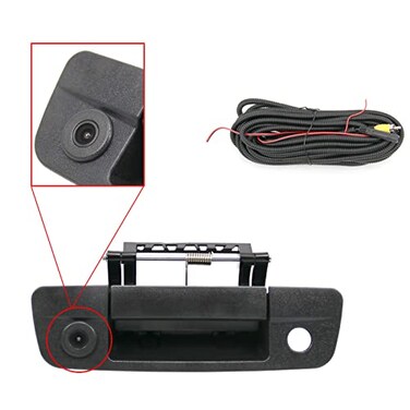 Goopool Tailgate Handle Backup Camera Rear View Compatible with 20092017 Dodge Ram 1500 2500 3500RCA Connector