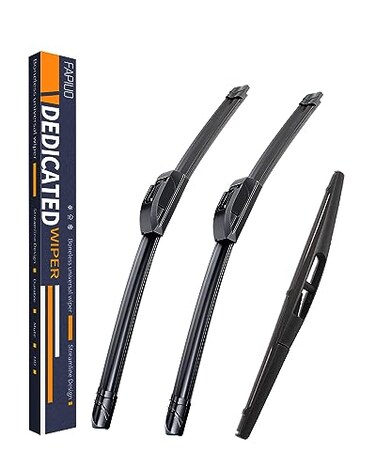 FAPIUO Replacement for Honda Element 20032009Nissan Cube 20092014 Silent Wipers Front and Rear Windshield Wipers 202012 Full Blade Set 3 Pack