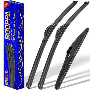 Rooppa 3 wipers Replacement for 20132018 Toyota RAV4 Windshield Wiper Blades Original Equipment Replacement 261610 Set of 3 UJ HOOK
