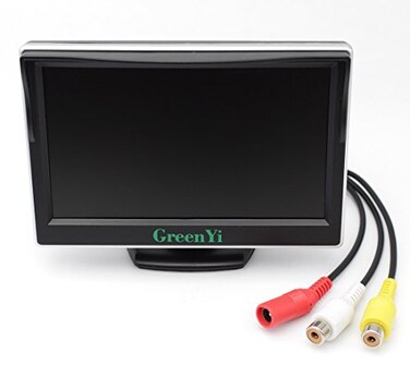 GreenYi 5 Inch AHD 800x480 Backup Camera Monitor 08 TFT LCD Color Screen Two Video Inputs Screen for Rear View Camera with Two Brackets Perfect for Our AHD Back up Camera