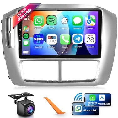 podofo 8 CORE 4G64G Car Radio Stereo for Honda Pilot 2006 2007 2008 with Wireless CarPlay Android Auto 9 Inch 1280 720P IPS Touch Screen 32Band DSP Android 13 GPS WiFi Bluetooth Backup Camera