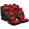 BDK PolyPro Car Seat Covers Full Set in Red on Black Front and Rear Split Bench Seat Covers Easy to Install Accessories for Auto Trucks Van SUV
