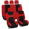 FH Group Universal Car Seat Covers Full Set for SUV Truck Sedan Vans Waterproof AllPurpose Cloth Seat Cover Set Airbag Compatible Washable Split Bench Protector Interior Upgrade Red