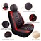 FREESOO Car Seat Covers Leather Seat Cover Full Set Waterproof Automotive Cushion Protector Accessories Airbag Compatible Universal Fit for 5 Seats Vehicle Black Red 8