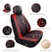 FREESOO Car Seat Covers Leather Seat Cover Full Set Waterproof Automotive Cushion Protector Accessories Airbag Compatible Universal Fit for 5 Seats Vehicle Black Red 8