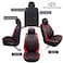 FREESOO Car Seat Covers Leather Seat Cover Full Set Waterproof Automotive Cushion Protector Accessories Airbag Compatible Universal Fit for 5 Seats Vehicle Black Red 8