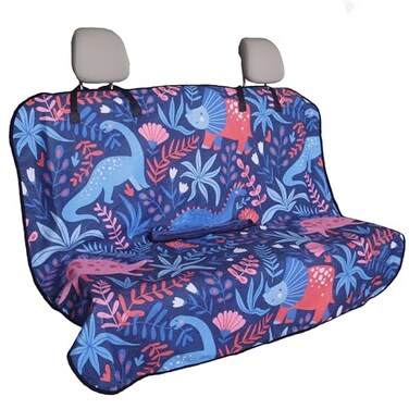 LoyaGour Back Seat Cover for Car Trucks Van SUVWaterproof Rear Bench Towel Seat Covers for Dogs and KidsAutomotive Backseat Protector Dinosaur