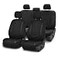 FH Group Car Seat Covers Unique Flat Cloth Full Set Automotive Seat Covers Front Set and Rear Solid Bench Black Seat Covers w Gift Universal Fit Interior Accessories for Cars Trucks and SUVs