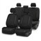 FH Group Car Seat Covers Unique Flat Cloth Full Set Automotive Seat Covers Front Set and Rear Solid Bench Black Seat Covers w Gift Universal Fit Interior Accessories for Cars Trucks and SUVs