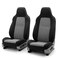FH Group Automotive Front Car Seat Covers for SUV Trucks Sedan and More Universal Fit Front High Back Design Interior Accessories 3D Mesh Fabric Center Panel Gray