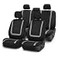FH Group Car Seat Covers Unique Flat Cloth Full Set Automotive Seat Covers Front Set and Rear Solid Bench Gray Black Seat Covers w Gift Universal Fit Interior Accessories for Cars Trucks and SUVs