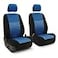 FH Group Universal Car Seat Covers Front Set for SUV Truck Sedan Vans 3D Textured Breathable Fabric Seat Cover Set Protector with Airbag Compatible Interior Upgrade Blue