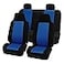 FH Group 3D Air Mesh Car Seat Covers Full Set Universal Fit Automotive Seat Covers Front Bucket and Solid Rear Bench Seat Cover Washable Car Interior Protectors for SUV Sedan Blue