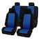 FH Group 3D Air Mesh Car Seat Covers Full Set Universal Fit Automotive Seat Covers Front Bucket and Solid Rear Bench Seat Cover Washable Car Interior Protectors for SUV Sedan Blue