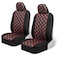 BDK Red Rose Car Seat Covers for Front Seats 2 Pack Flower Pattern Front Seat Cover Set with Matching Headrest Sideless Design for Easy Installation Fits Most Car Truck Van and SUV