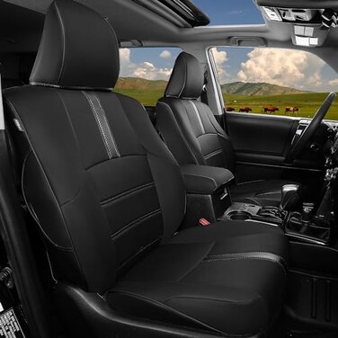 PTYYDS Seat Covers Compatible with 20112024 Toyota 4Runner Seat Covers 2Row Leather Covers Replacement for 20112024 Toyota 4Runner Accessories2Row5 Seats Model ONLYFull SetBlack