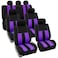 FH Group Three Row 7 Seater Striking Striped Full Set Car Seat Covers Airbag Compatible Split Ready Universal Fit for Cars Trucks SUVs Purple