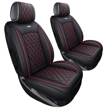 Aierxuan Chevy Chevrolet Silverado GMC Sierra Front Seat Covers Pickup Custom Fit 20072026 1500 2500HD 3500HD Crew Double Extended Cab Waterproof Leather Protectors 2 PCS Front BlackRed