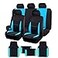 Flying Banner Car Seat Covers Front Seats Rear Bench Polyester car seat Protectors Easy installations Rear Bench Split Classic man Lady Truck Full Set Low Back Combo Pack Black Mint Blue