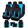 Flying Banner Car Seat Covers Front Seats Rear Bench Polyester car seat Protectors Easy installations Rear Bench Split Classic man Lady Truck Full Set Low Back Combo Pack Black Mint Blue
