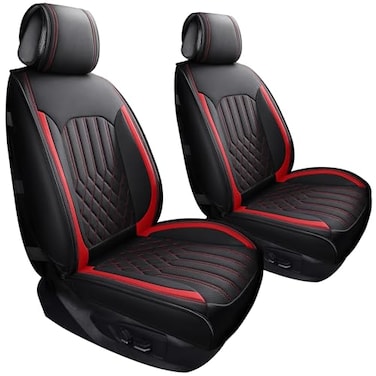 Tomatoman Car Seat Covers Compatible with Nissan Frontier Pathfinder Sentra Maxima Versa Xterra Altima XTrail Rogue Armada Cube Juke Kicks Leaf for Most Cars2PCS FrontBlack Red