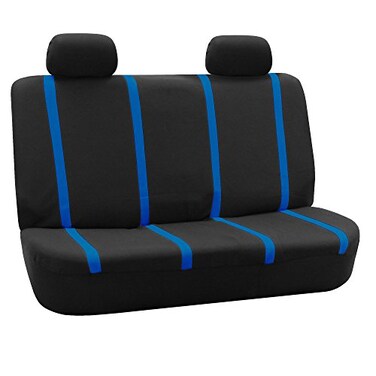 FH Group Car Seat Covers Rear Set Cloth Car Seat Covers with Removable HeadrestUniversal FitAutomotive SeatCoversWashable Car SeatCover for SUVSedanVan Blue
