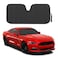 Motor Trend Black Accordion Folding Car Windshield Sun Shade Blackout Sun Visor for Car Windshield Foldable Jumbo Sunshade and Front Window Truck Sun Screen for UV Sun Protection 66 x 27