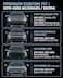 Pigenius Windshield Sun Shade for Chevy Silverado GMC Sierra 150025003500 20192026 WT Custom Pro Trims Fits All Trims 20192021 NonHUD Models Only Premium Grey Leather Finish