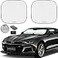 AUTOAMERICS Autoamerics 2Piece Windshield Sun Shade Foldable Car Front Window Sunshade for Most Compact Sports Cars Auto Sun Blocker Visor Protector Blocks 99 UV Rays and Keeps Your Vehicle Cool Small
