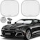 AUTOAMERICS Autoamerics 2Piece Windshield Sun Shade Foldable Car Front Window Sunshade for Most Compact Sports Cars Auto Sun Blocker Visor Protector Blocks 99 UV Rays and Keeps Your Vehicle Cool Small