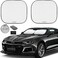 AUTOAMERICS Autoamerics 2Piece Windshield Sun Shade Foldable Car Front Window Sunshade for Most Compact Sports Cars Auto Sun Blocker Visor Protector Blocks 99 UV Rays and Keeps Your Vehicle Cool Small