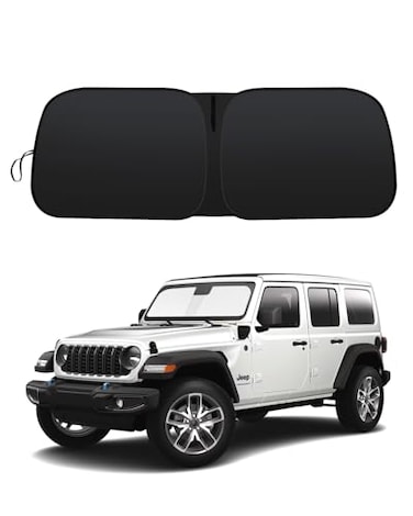 GZSH 2026 Upgrade Front Windshield Sun Shade Foldable Jeep Wrangler Sun ShadeJeep Gladiator Sun Shade fit for Jeep Wrangler JL JLU 20182026 Jeep Gladiator 20202026 Keep Car Interior Cooler