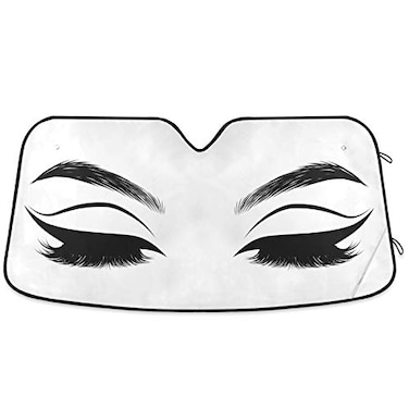 Oarencol Women Eyes Eyelash Car Windshield Sun Shade Foldable UV Ray Sun Visor Protector Sunshade to Keep Your Vehicle Cool 55 x 276