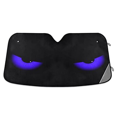 KEEPREAL Blue Evil Eyes Windshield Sun Shade Foldable Car Front Window Sunshades for Most Sedans SUV Truck Blocks UV Rays and Keeps Your Vehicle Cool