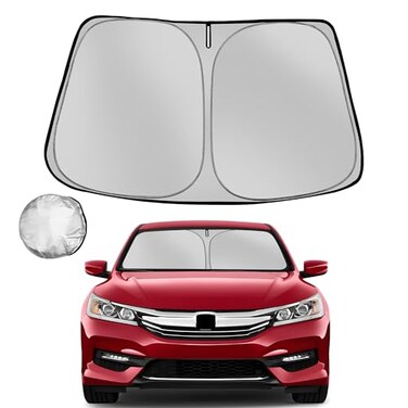 Fonowka Windshield Sun Shade for 20132017 Honda Accord Foldable Sun Sunshade for Car Front Window Blocks UV Rays and Heat Automotive Interior Protector Custom Fit Accessories