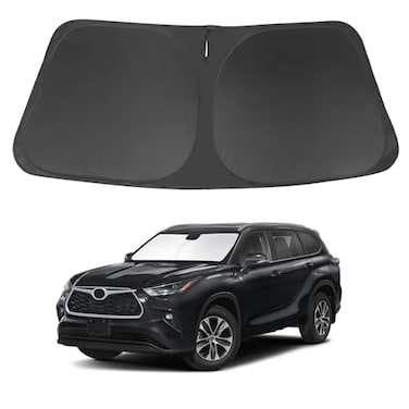 LHFLIVE Windshield Sun Shade Front Sunshade Foldable Sun Visor Protector Custom Fit 20202024 2025 2026 Toyota Highlander Accessories Keep Your Car Cooler