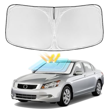 ZOIBV for Honda Accord 20082012 Windshield Sun Shade 4 Layers Car Sunshades for Front Windows Shade Cover Custom Fit Accord 8th Gen Sun Visor 250T Retractable Shade Blocks UV Rays Car Accessories