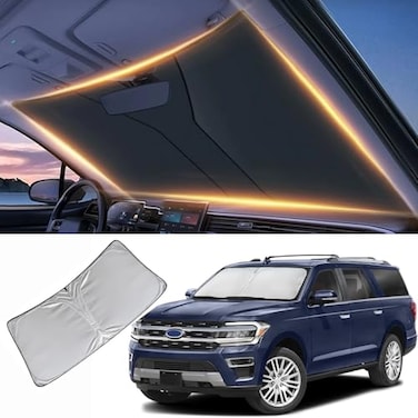LZYYQX Windshield Sun Shade for Ford Explorer Front Window Shades Cover for 20112024 2025 2026 Explorer Windshield Sun Visor Protector Car Accessories