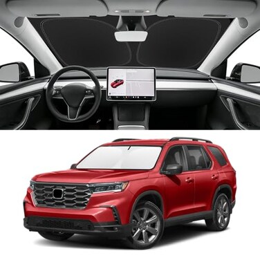 SLOGENTO Custom Fit Windshield Sun Shade for Pilot 20162026 Blocks UV Heat Front Window Sunshade Accessories Easy Fold Store Keep Your Car Cooler