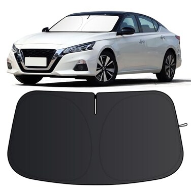 JCRNBU Windshield Sun Shade for Nissan Altima 20192025 2026 Foldable Sun Visor Protector for Altima Accessories Sunshade Car Front Window Sunshades Blocks UV Rays