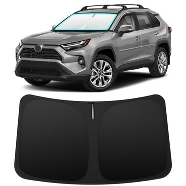 INSAUTO Custom Fit Windshield Sun Shade Accessories for Toyota RAV4 20192026 Foldable Front Window Sunshade UV Heat Reflector Keeps Interior Cool Includes Storage Bag
