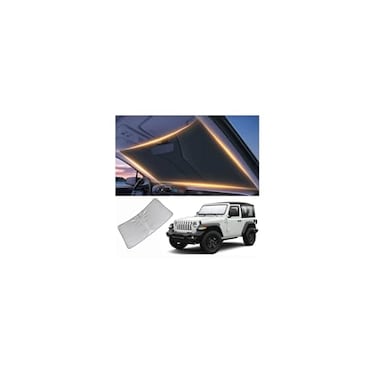 LZYYQX Windshield Sun Shade for Jeep Wrangler Rubicon Sahara Gladiator TJ JK JKU 2 4 Door Front Window Shades Cover for 19862025 Rubicon Windshield Sun Visor Protector Car Accessories