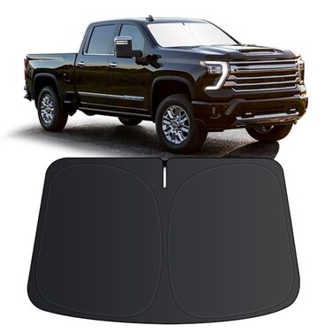 JHGFVC Windshield Sun Shade for 20192024 2025 ChevroletChevy Silverado1500 Accessories Regular Cab Crew Cab Double Cab 2Dr 4Dr Front Window Covers Sun Visor Protector Foldable Blocks UV Rays Sunshade