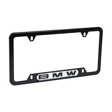 BMW License Plate Frame Wording Black