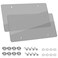 Wanheart Flat License Plate Cover Set 2 Pack Clear Frameless ABS Protector for Standard 126 US Plates Scratch UV Resistant Plate Cover with Screws Caps Front Rear Car Accessories Clear